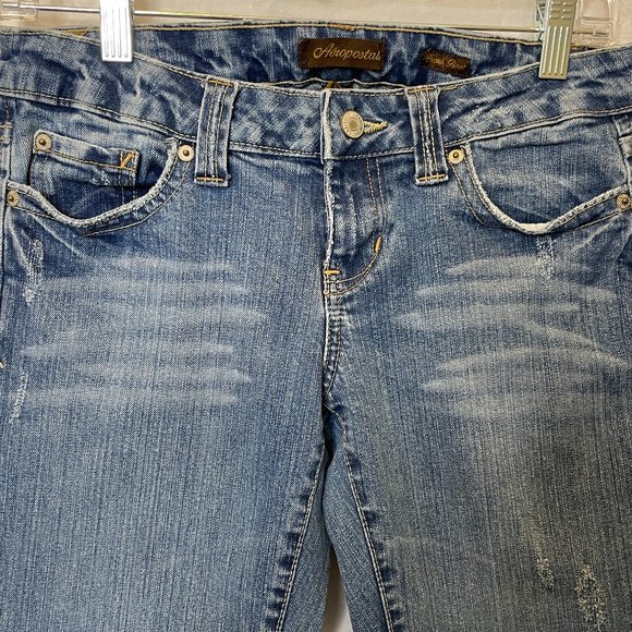 Aéropostale Y2K Stretch Boot Jeans 3/4 Short - Picture 3 of 11
